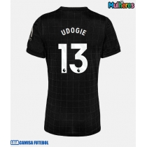 Camisa de Futebol Tottenham Hotspur Destiny Udogie #13 Equipamento Secundário Mulheres 2025-26 Manga Curta